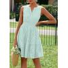 imagePRETTYGARDEN Womens Summer Dresses 2026 Sleeveless V Neck Eyelet Hollow Out Swing A Line Beach Vacation Sun DressLight Green