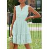 imagePRETTYGARDEN Womens Summer Dresses 2026 Sleeveless V Neck Eyelet Hollow Out Swing A Line Beach Vacation Sun DressLight Green