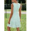 imagePRETTYGARDEN Womens Summer Dresses 2026 Sleeveless V Neck Eyelet Hollow Out Swing A Line Beach Vacation Sun DressLight Green