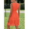 imagePRETTYGARDEN Womens Summer Dresses 2026 Sleeveless V Neck Eyelet Hollow Out Swing A Line Beach Vacation Sun DressOrange