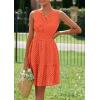 imagePRETTYGARDEN Womens Summer Dresses 2026 Sleeveless V Neck Eyelet Hollow Out Swing A Line Beach Vacation Sun DressOrange