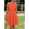 imagePRETTYGARDEN Womens Summer Dresses 2026 Sleeveless V Neck Eyelet Hollow Out Swing A Line Beach Vacation Sun DressOrange