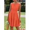 imagePRETTYGARDEN Womens Summer Dresses 2026 Sleeveless V Neck Eyelet Hollow Out Swing A Line Beach Vacation Sun DressOrange