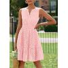 imagePRETTYGARDEN Womens Summer Dresses 2026 Sleeveless V Neck Eyelet Hollow Out Swing A Line Beach Vacation Sun DressPink