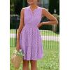 imagePRETTYGARDEN Womens Summer Dresses 2026 Sleeveless V Neck Eyelet Hollow Out Swing A Line Beach Vacation Sun DressPurple