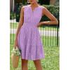 imagePRETTYGARDEN Womens Summer Dresses 2026 Sleeveless V Neck Eyelet Hollow Out Swing A Line Beach Vacation Sun DressPurple
