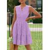 imagePRETTYGARDEN Womens Summer Dresses 2026 Sleeveless V Neck Eyelet Hollow Out Swing A Line Beach Vacation Sun DressPurple