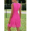 imagePRETTYGARDEN Womens Summer Dresses 2026 Sleeveless V Neck Eyelet Hollow Out Swing A Line Beach Vacation Sun DressRose Red