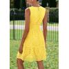 imagePRETTYGARDEN Womens Summer Dresses 2026 Sleeveless V Neck Eyelet Hollow Out Swing A Line Beach Vacation Sun DressYellow