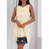 imagePRETTYGARDEN Work Dresses for Women 2026 Summer Business Formal Short Dress Sleeveless Button Down Elegant Office OutfitsApricot
