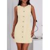 imagePRETTYGARDEN Work Dresses for Women 2026 Summer Business Formal Short Dress Sleeveless Button Down Elegant Office OutfitsApricot