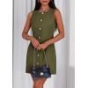 imagePRETTYGARDEN Work Dresses for Women 2026 Summer Business Formal Short Dress Sleeveless Button Down Elegant Office OutfitsArmy Green