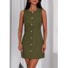 imagePRETTYGARDEN Work Dresses for Women 2026 Summer Business Formal Short Dress Sleeveless Button Down Elegant Office OutfitsArmy Green