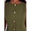 imagePRETTYGARDEN Work Dresses for Women 2026 Summer Business Formal Short Dress Sleeveless Button Down Elegant Office OutfitsArmy Green