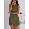 imagePRETTYGARDEN Work Dresses for Women 2026 Summer Business Formal Short Dress Sleeveless Button Down Elegant Office OutfitsArmy Green