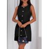 imagePRETTYGARDEN Work Dresses for Women 2026 Summer Business Formal Short Dress Sleeveless Button Down Elegant Office OutfitsBlack