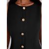 imagePRETTYGARDEN Work Dresses for Women 2026 Summer Business Formal Short Dress Sleeveless Button Down Elegant Office OutfitsBlack