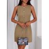 imagePRETTYGARDEN Work Dresses for Women 2026 Summer Business Formal Short Dress Sleeveless Button Down Elegant Office OutfitsDark Khaki