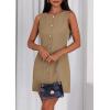 imagePRETTYGARDEN Work Dresses for Women 2026 Summer Business Formal Short Dress Sleeveless Button Down Elegant Office OutfitsDark Khaki