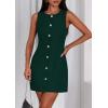 imagePRETTYGARDEN Work Dresses for Women 2026 Summer Business Formal Short Dress Sleeveless Button Down Elegant Office OutfitsGreen