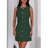 imagePRETTYGARDEN Work Dresses for Women 2026 Summer Business Formal Short Dress Sleeveless Button Down Elegant Office OutfitsGreen