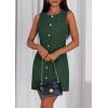 imagePRETTYGARDEN Work Dresses for Women 2026 Summer Business Formal Short Dress Sleeveless Button Down Elegant Office OutfitsGreen