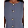 imagePRETTYGARDEN Work Dresses for Women 2026 Summer Business Formal Short Dress Sleeveless Button Down Elegant Office OutfitsGrey Blue