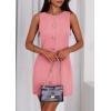 imagePRETTYGARDEN Work Dresses for Women 2026 Summer Business Formal Short Dress Sleeveless Button Down Elegant Office OutfitsPeach Pink