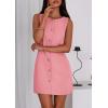 imagePRETTYGARDEN Work Dresses for Women 2026 Summer Business Formal Short Dress Sleeveless Button Down Elegant Office OutfitsPeach Pink