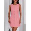 imagePRETTYGARDEN Work Dresses for Women 2026 Summer Business Formal Short Dress Sleeveless Button Down Elegant Office OutfitsPeach Pink