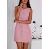 imagePRETTYGARDEN Work Dresses for Women 2026 Summer Business Formal Short Dress Sleeveless Button Down Elegant Office OutfitsPink