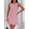 imagePRETTYGARDEN Work Dresses for Women 2026 Summer Business Formal Short Dress Sleeveless Button Down Elegant Office OutfitsPink