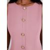 imagePRETTYGARDEN Work Dresses for Women 2026 Summer Business Formal Short Dress Sleeveless Button Down Elegant Office OutfitsPink