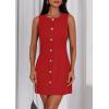 imagePRETTYGARDEN Work Dresses for Women 2026 Summer Business Formal Short Dress Sleeveless Button Down Elegant Office OutfitsRed