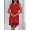 imagePRETTYGARDEN Work Dresses for Women 2026 Summer Business Formal Short Dress Sleeveless Button Down Elegant Office OutfitsRed