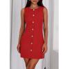 imagePRETTYGARDEN Work Dresses for Women 2026 Summer Business Formal Short Dress Sleeveless Button Down Elegant Office OutfitsRed
