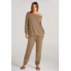 imagePRETTYGARDEN Women 2 Piece Outfits Long Sleeve Pullover Tops And Long Pants Tracksuit Sweater Sets