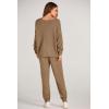 imagePRETTYGARDEN Women 2 Piece Outfits Long Sleeve Pullover Tops And Long Pants Tracksuit Sweater Sets