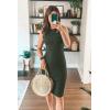 imagePRETTYGARDEN Women Bodycon Midi Dress 2026 Summer Spring Casual Vacation Sundress Fitted Sleeveless Tank DressesArmy Green