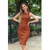 imagePRETTYGARDEN Women Bodycon Midi Dress 2026 Summer Spring Casual Vacation Sundress Fitted Sleeveless Tank DressesBrick Red