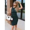 imagePRETTYGARDEN Women Bodycon Midi Dress 2026 Summer Spring Casual Vacation Sundress Fitted Sleeveless Tank DressesDark Green