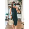 imagePRETTYGARDEN Women Bodycon Midi Dress 2026 Summer Spring Casual Vacation Sundress Fitted Sleeveless Tank DressesDark Green