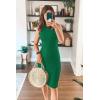 imagePRETTYGARDEN Women Bodycon Midi Dress 2026 Summer Spring Casual Vacation Sundress Fitted Sleeveless Tank DressesGreen