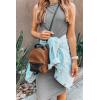 imagePRETTYGARDEN Women Bodycon Midi Dress 2026 Summer Spring Casual Vacation Sundress Fitted Sleeveless Tank DressesGrey