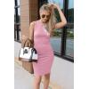 imagePRETTYGARDEN Women Bodycon Midi Dress 2026 Summer Spring Casual Vacation Sundress Fitted Sleeveless Tank DressesPink