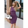 imagePRETTYGARDEN Women Bodycon Midi Dress 2026 Summer Spring Casual Vacation Sundress Fitted Sleeveless Tank DressesPurple