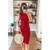 imagePRETTYGARDEN Women Bodycon Midi Dress 2026 Summer Spring Casual Vacation Sundress Fitted Sleeveless Tank DressesRed
