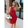 imagePRETTYGARDEN Women Bodycon Midi Dress 2026 Summer Spring Casual Vacation Sundress Fitted Sleeveless Tank DressesRed