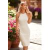 imagePRETTYGARDEN Women Bodycon Midi Dress 2026 Summer Spring Casual Vacation Sundress Fitted Sleeveless Tank DressesSolid Apricot
