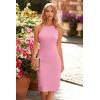 imagePRETTYGARDEN Women Bodycon Midi Dress 2026 Summer Spring Casual Vacation Sundress Fitted Sleeveless Tank DressesSolid Pink